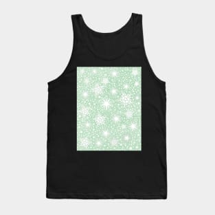 Sparkle Snowflake Pattern Design in Pastel Green Background Tank Top